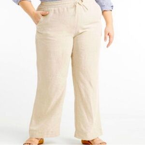 Old Navy CL tall mid-Rose linen blend wide leg pants